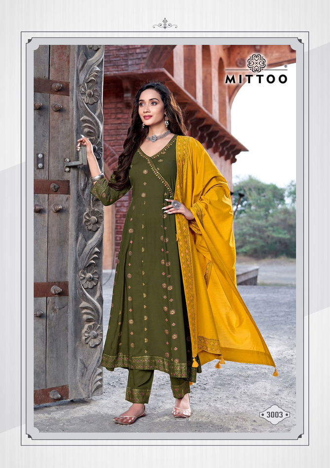 Nafiza By Mittoo Rayon Slub Designer Kurti With Bottom Dupatta Wholesale Price In Surat
